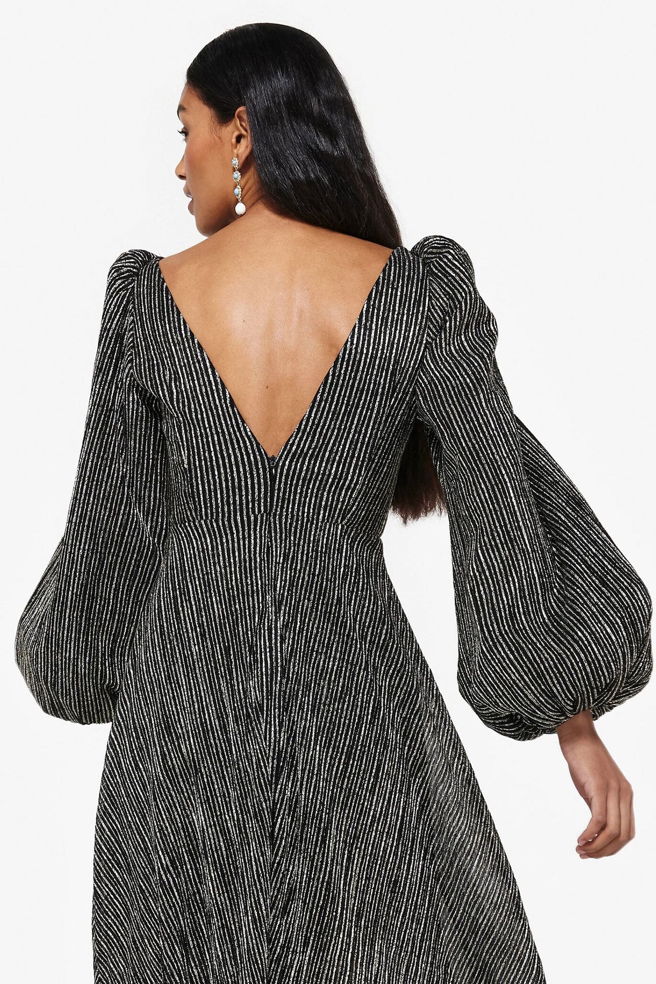 VIDA DRESS IN GOLD AND BLACK LUREX - No Pise La Grama Web