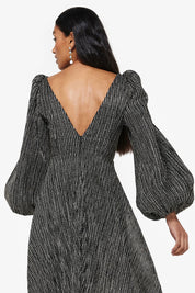 VIDA DRESS IN GOLD AND BLACK LUREX - No Pise La Grama Web