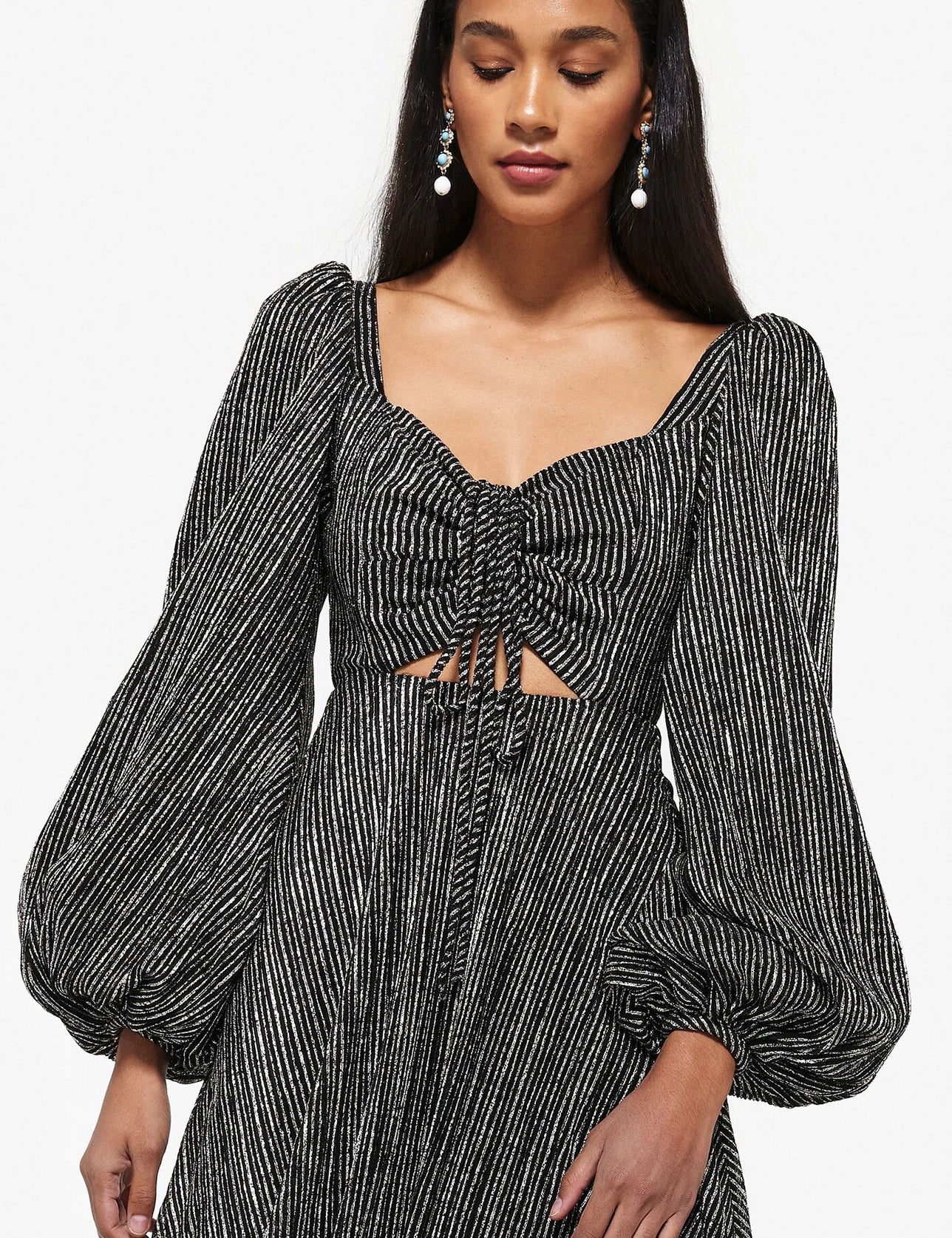 VIDA DRESS IN GOLD AND BLACK LUREX - No Pise La Grama Web