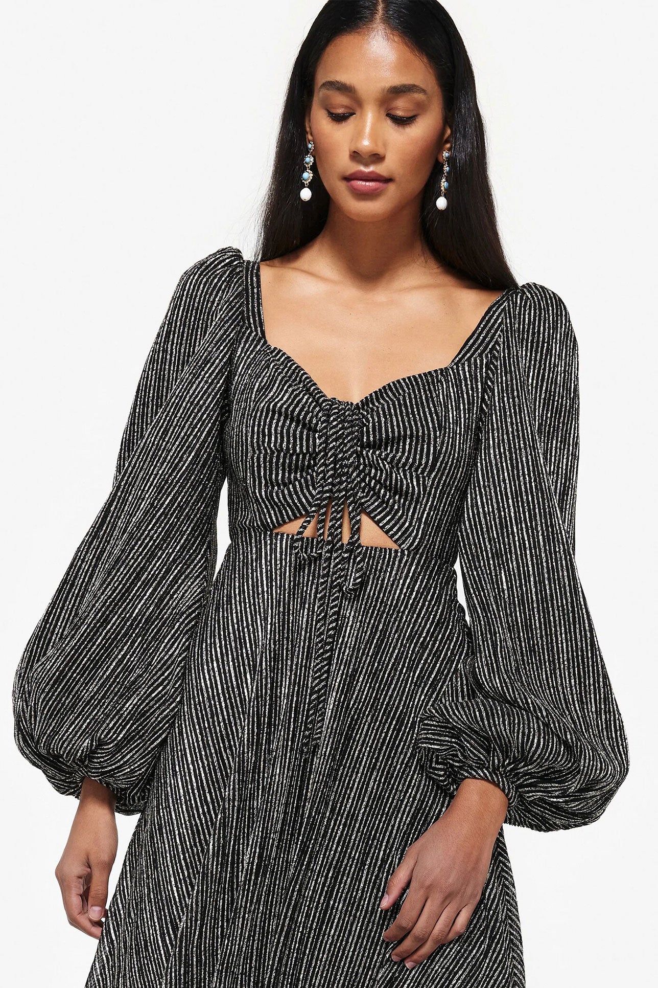 VIDA DRESS IN GOLD AND BLACK LUREX - No Pise La Grama Web