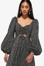 VIDA DRESS IN GOLD AND BLACK LUREX - No Pise La Grama Web