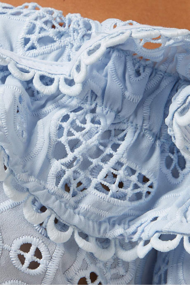 
            
                Load image into Gallery viewer, AGAVE TOP IN LIGHT BLUE EYELET
            
        