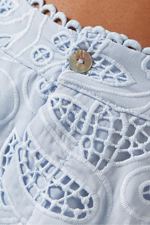 
            
                Load image into Gallery viewer, PONME SALSA SHORTS IN LIGHT BLUE EYELET
            
        