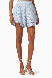 PONME SALSA SHORTS IN LIGHT BLUE EYELET - No Pise La Grama Web