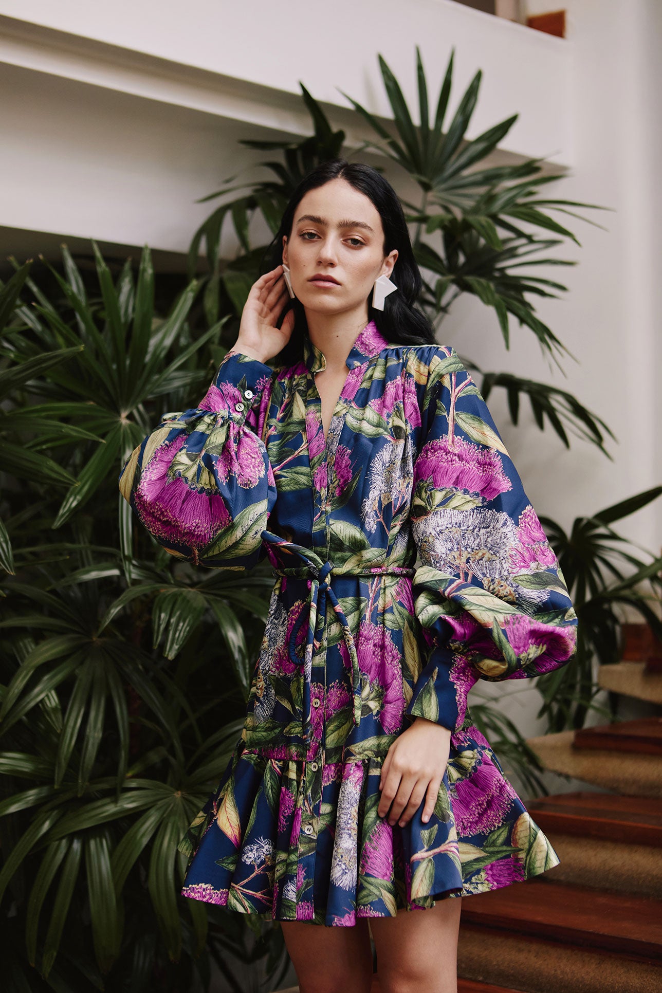 LA SELVA DRESS IN AMOR MIO PRINT IN NAVY - No Pise La Grama Web