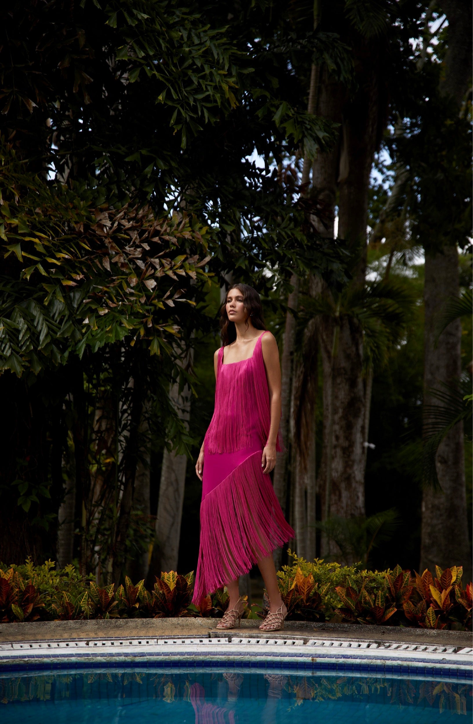 alma pink dress Alma Pink Floral Printed Maxi Dress / XL