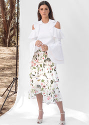 ANABELLA SKIRT IN WHITE CAMALEON PRINT - No Pise La Grama Web