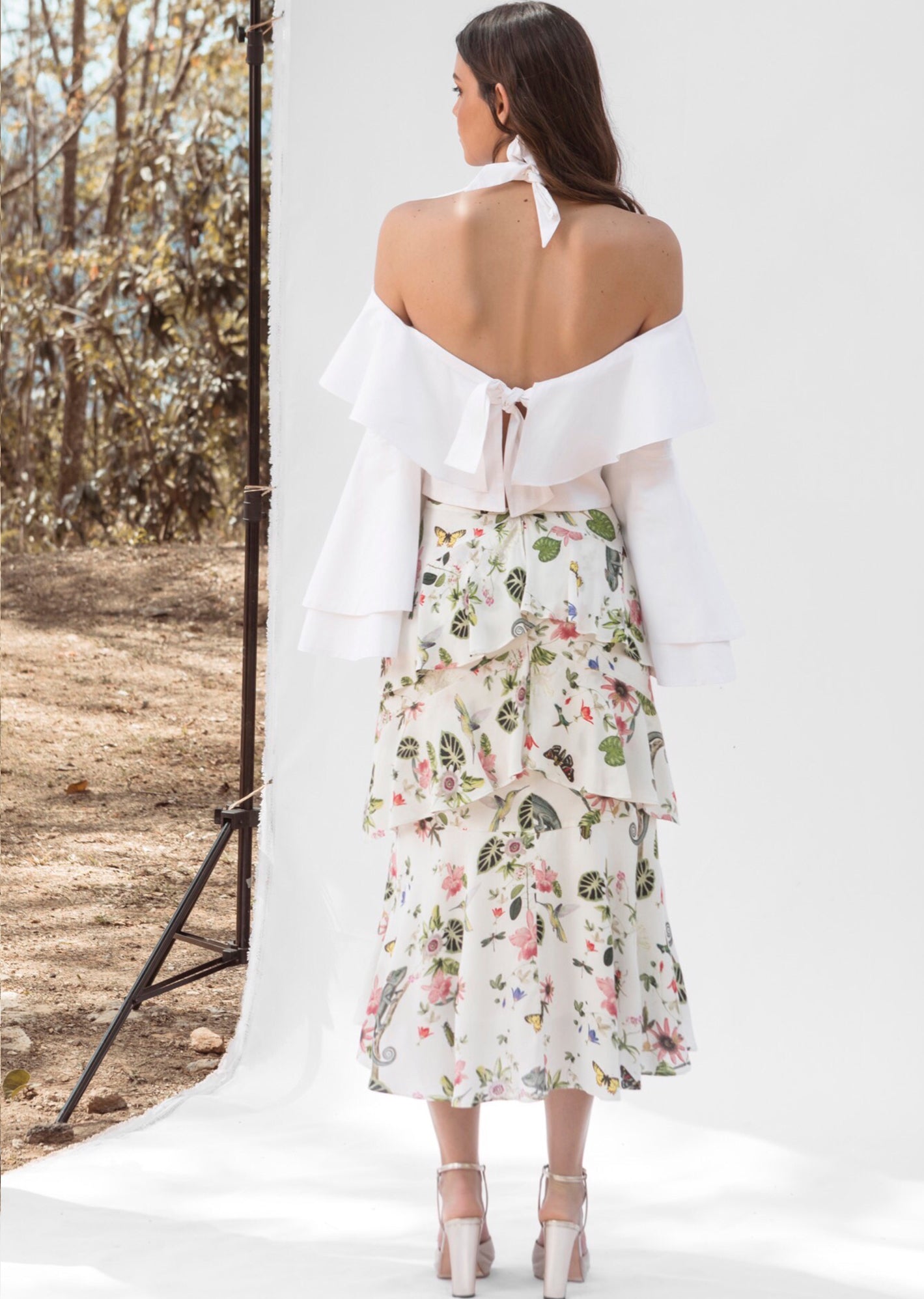 ANABELLA SKIRT IN WHITE CAMALEON PRINT - No Pise La Grama Web