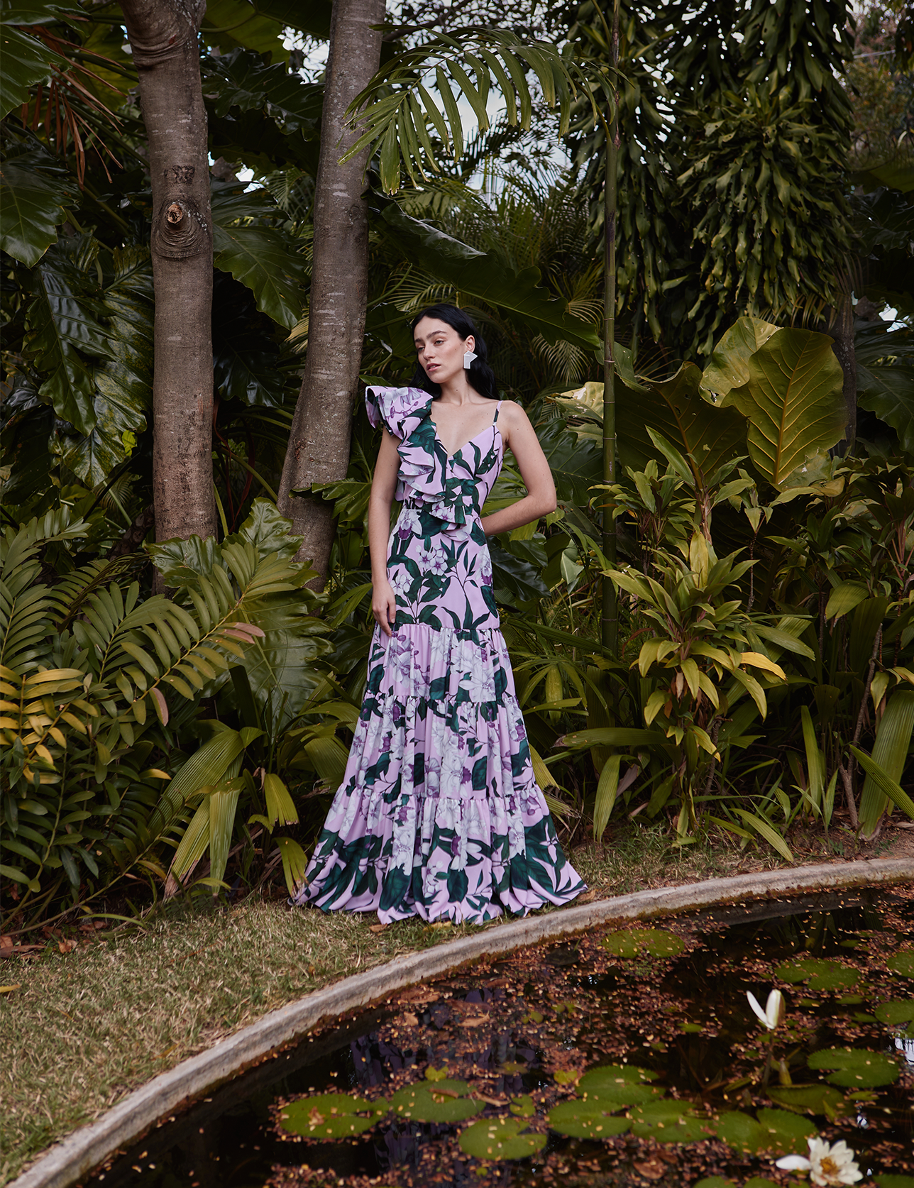 ARACEA DRESS IN CATTLEYA LAVENDER PRINT - No Pise La Grama Web