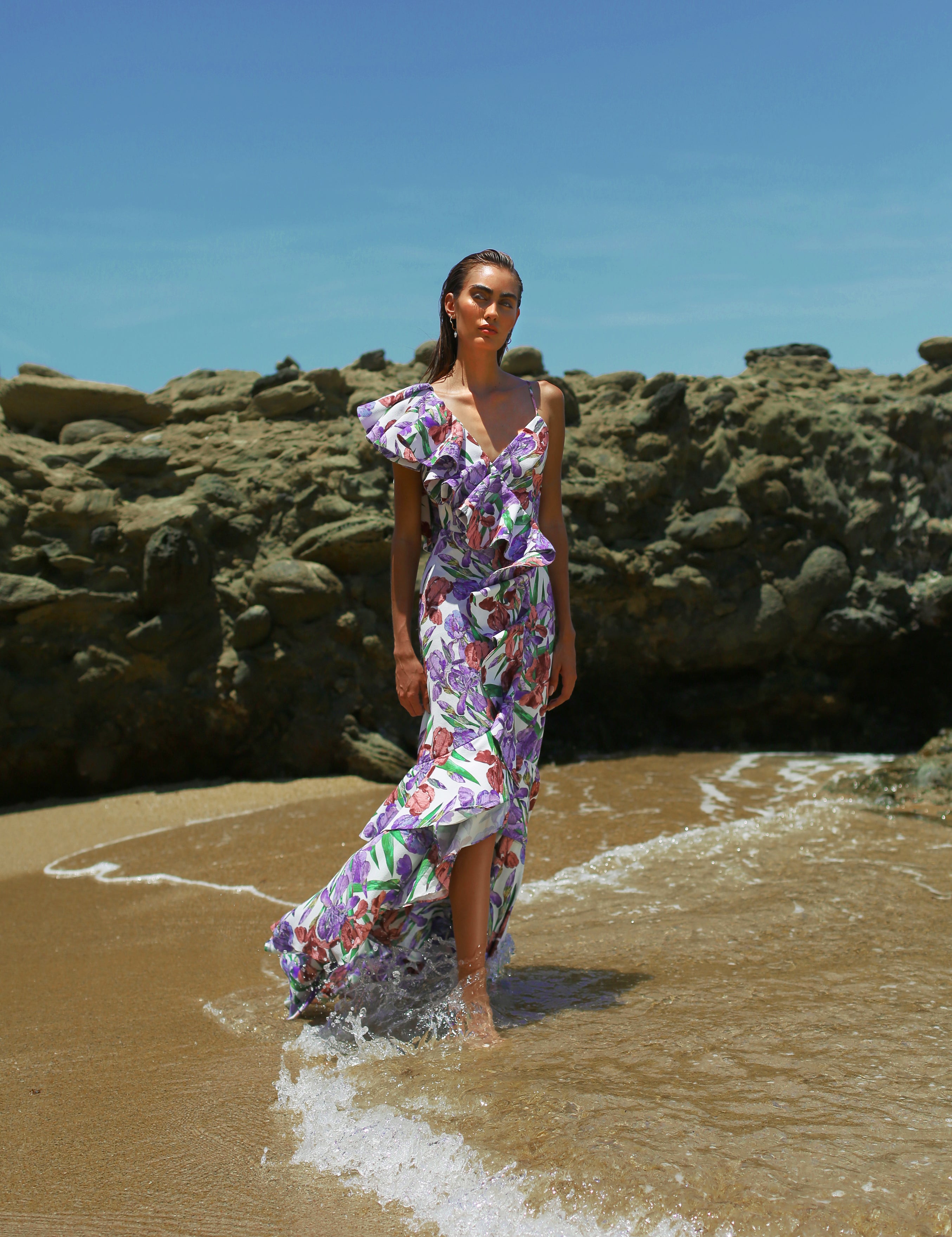 AZALEA DRESS IN IRIS PINK PRINT - No Pise La Grama Web