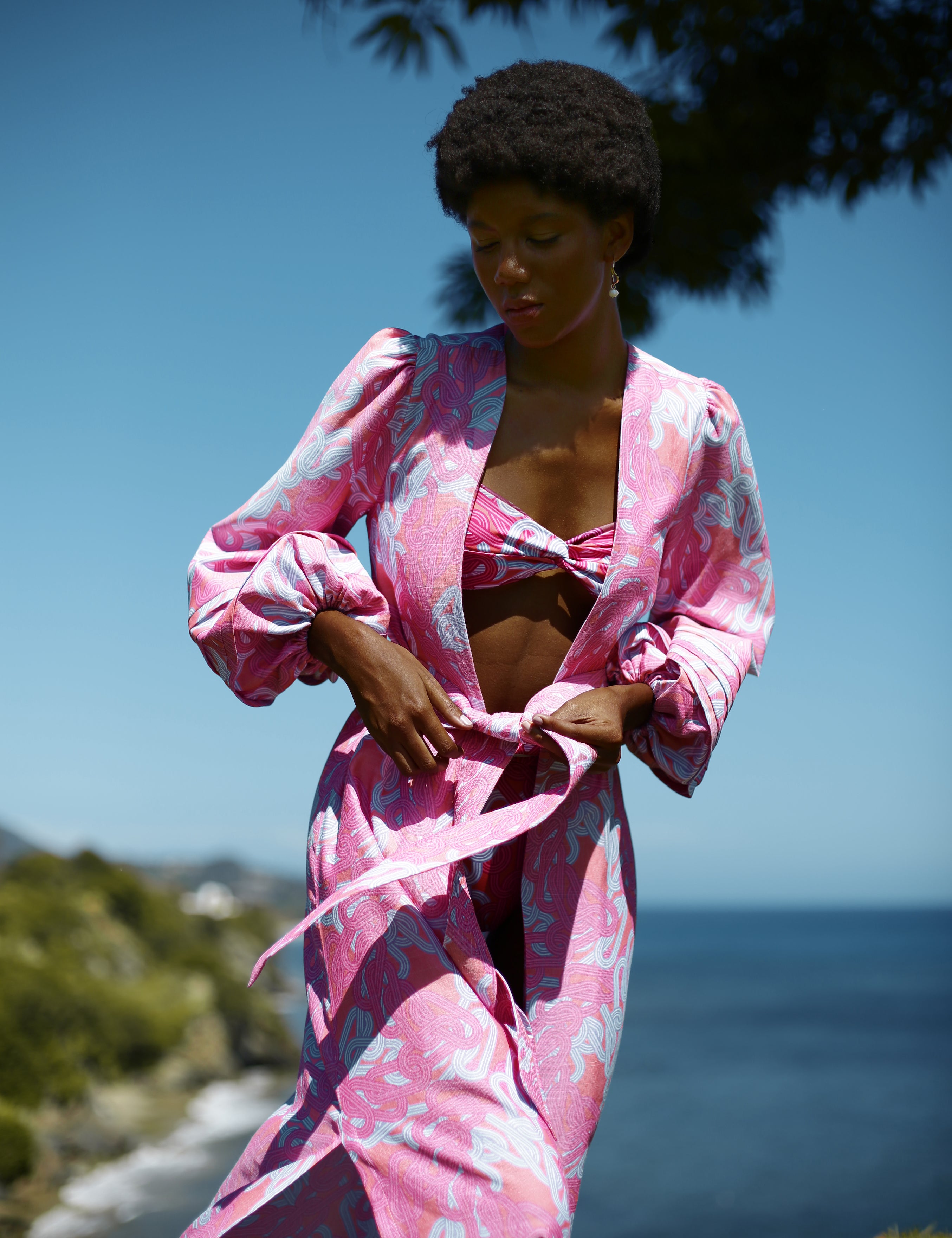 EL FARO CAFTAN IN MARINE CHAINS PRINT - No Pise La Grama Web