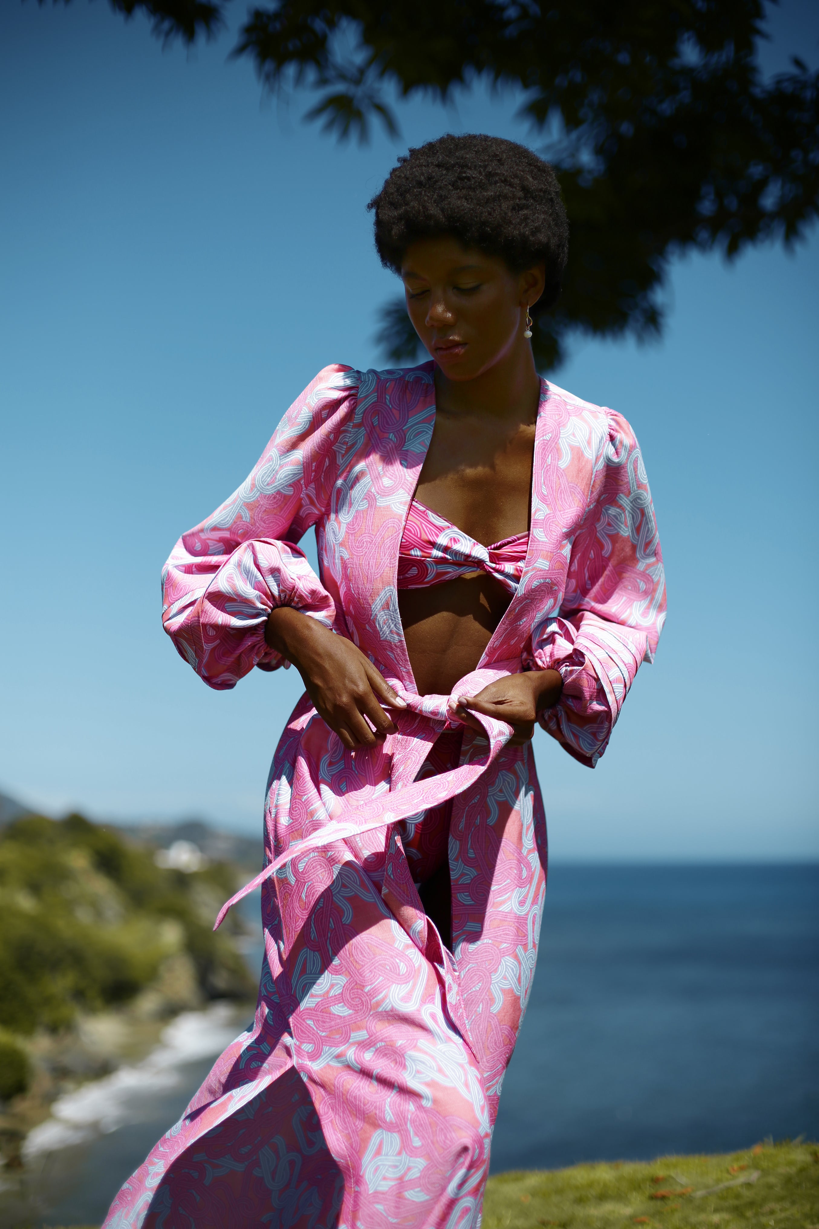 EL FARO CAFTAN IN MARINE CHAINS PRINT - No Pise La Grama Web