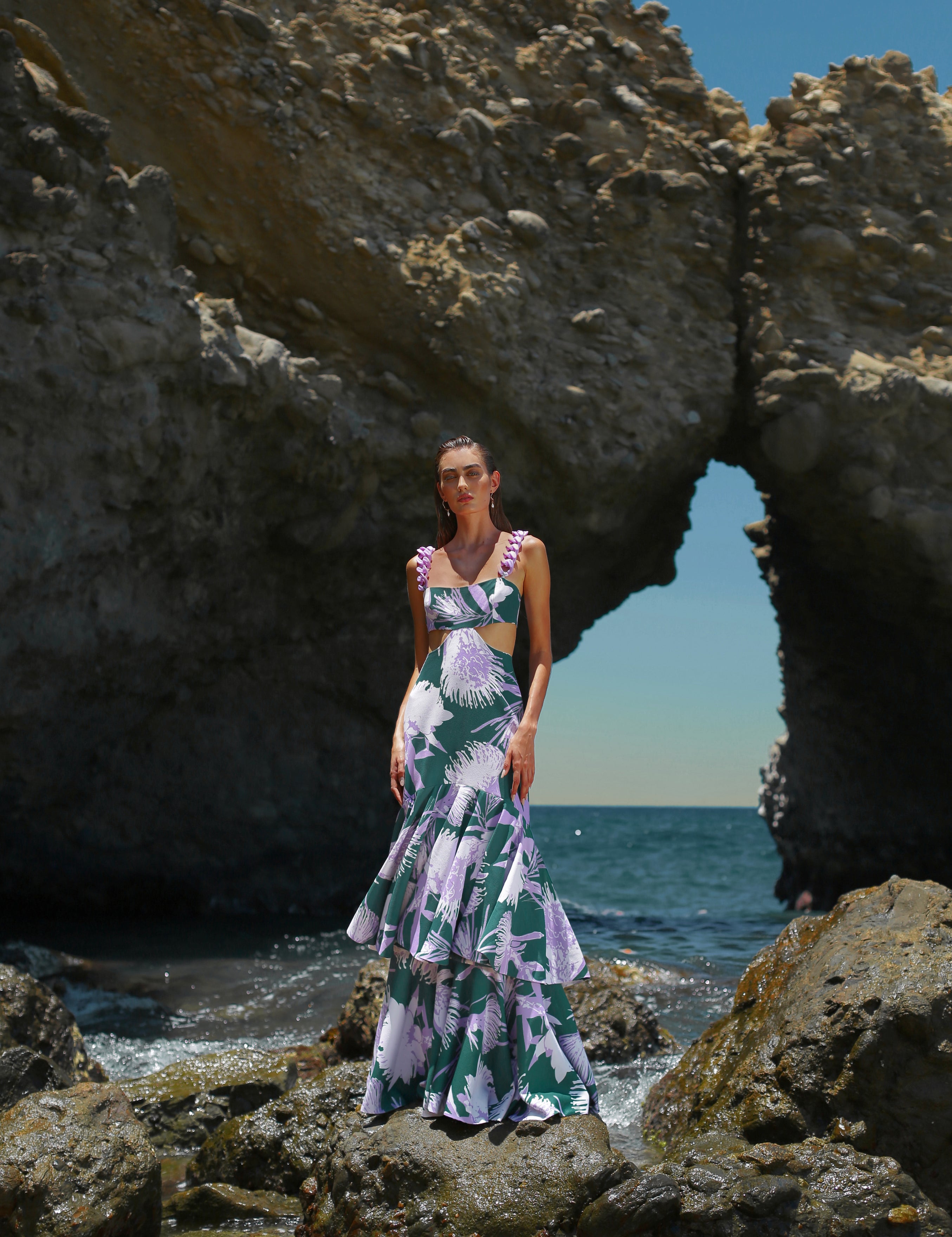 EL MORRO DRESS IN VENEZUELA VERDE PRINT - No Pise La Grama Web