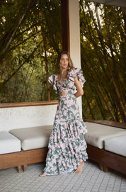 CHOCOLATE DRESS IN JARDIN TROPICAL VERDE - No Pise La Grama Web