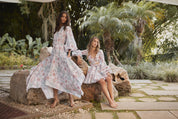 BOCA DULCE DRESS IN JARDIN TROPICAL BLANCO - No Pise La Grama Web