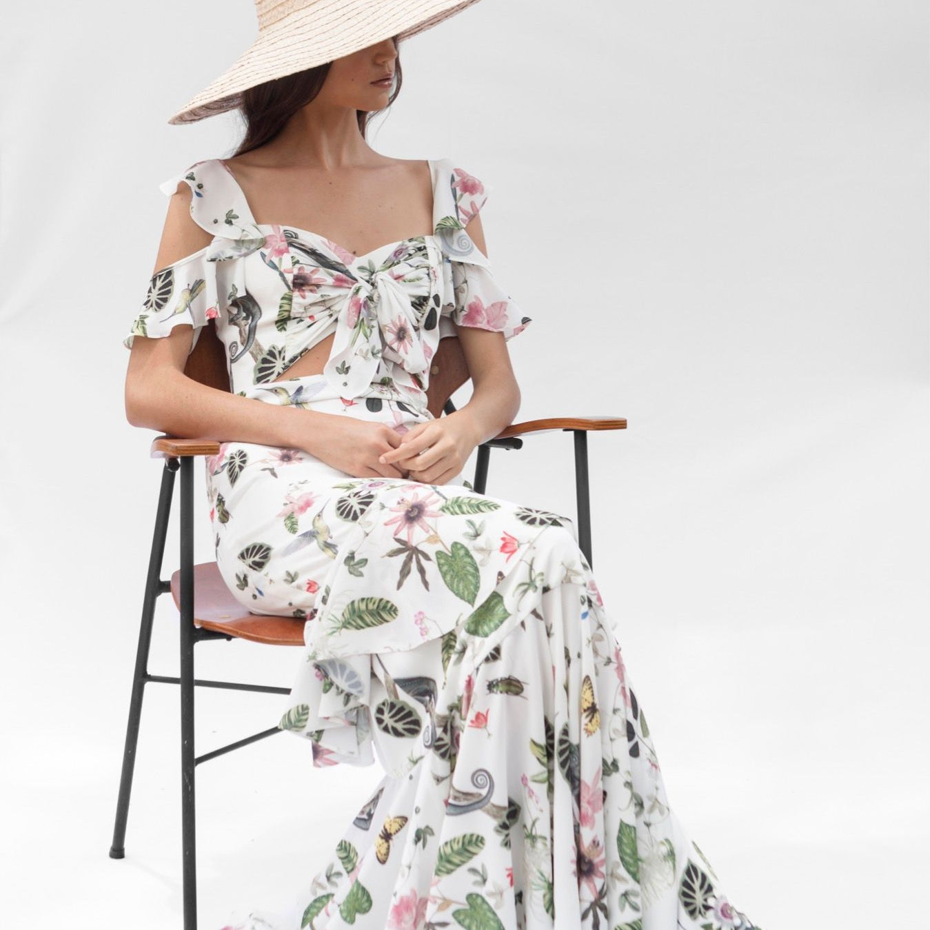 PICAFLOR DRESS IN WHITE CAMALEON PRINT - No Pise La Grama Web