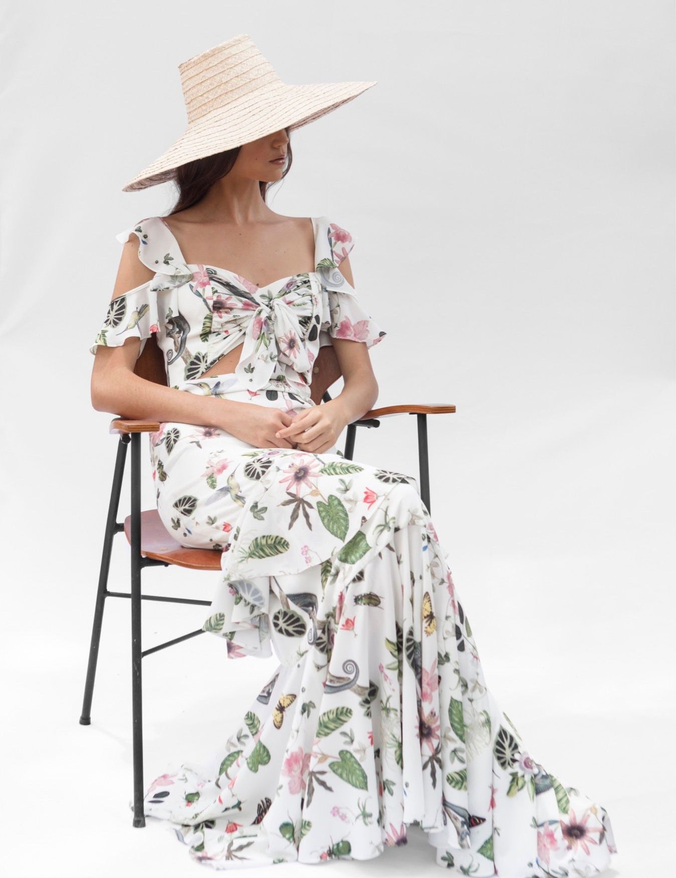 PICAFLOR DRESS IN WHITE CAMALEON PRINT - No Pise La Grama Web