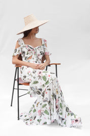 PICAFLOR DRESS IN WHITE CAMALEON PRINT - No Pise La Grama Web