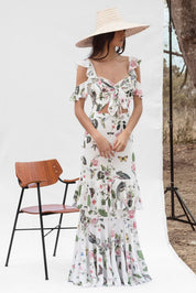 PICAFLOR DRESS IN WHITE CAMALEON PRINT - No Pise La Grama Web