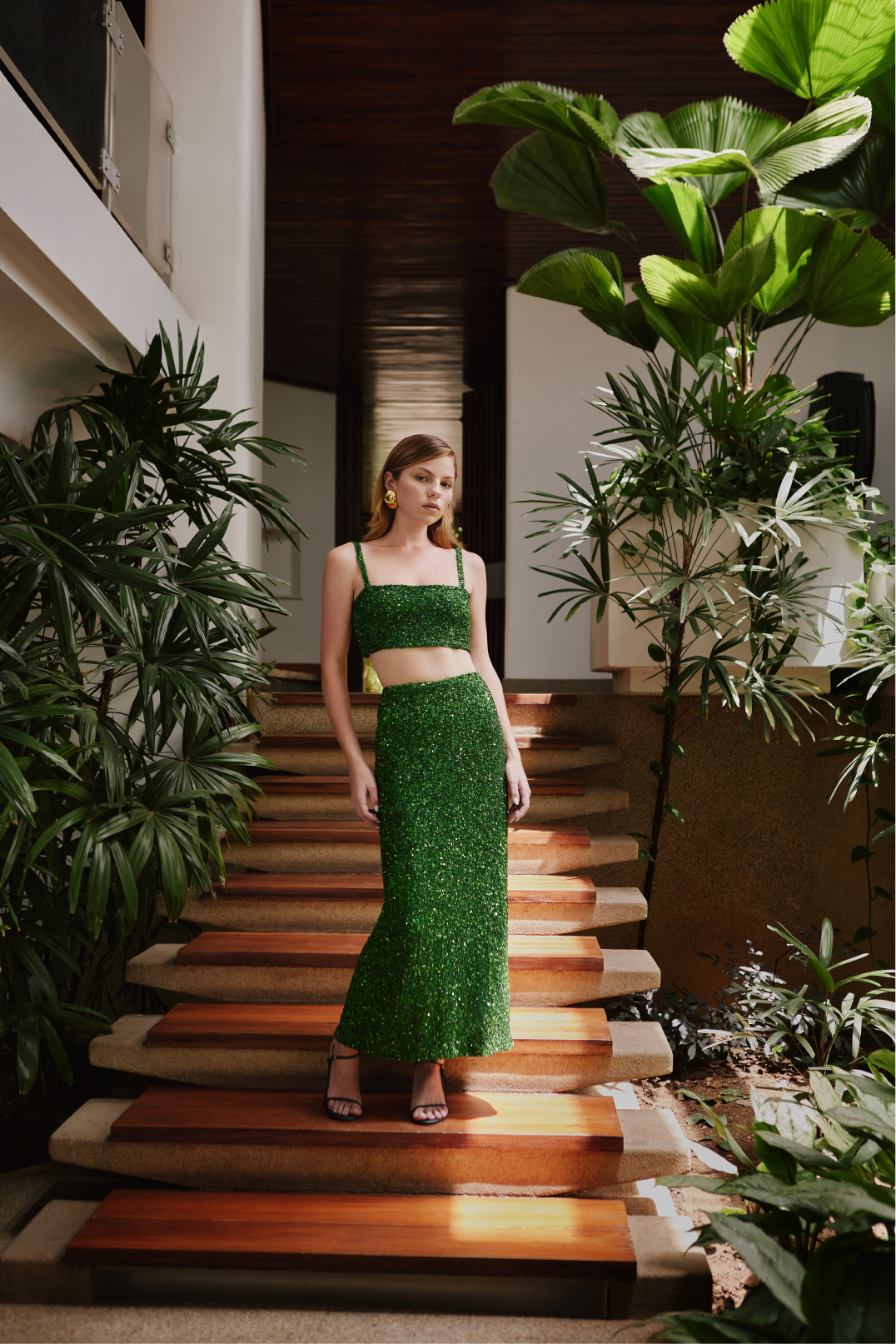 MI LUZ SKIRT IN EMERALD GREEN - No Pise La Grama Web