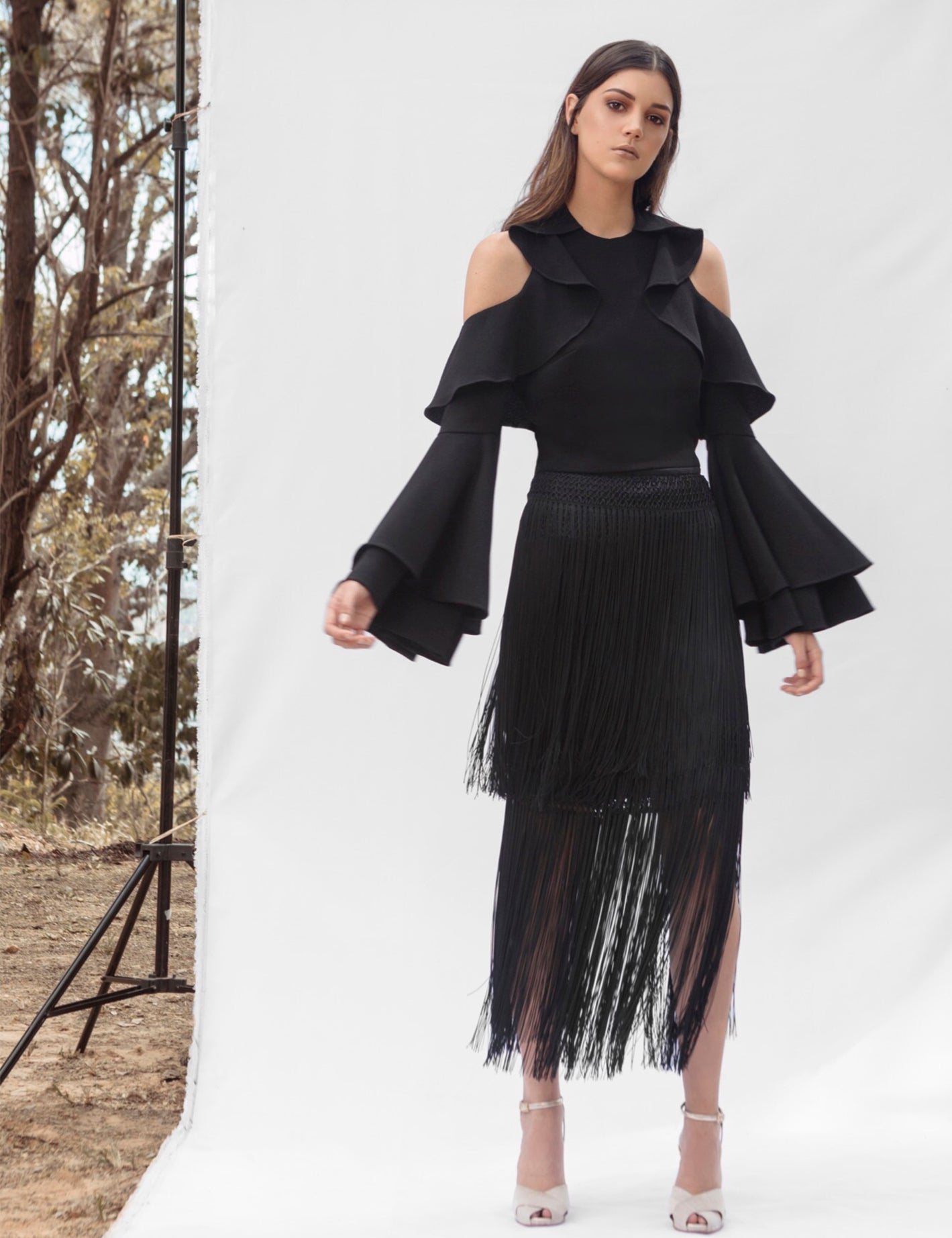 MIRAMAR SKIRT IN BLACK - No Pise La Grama Web