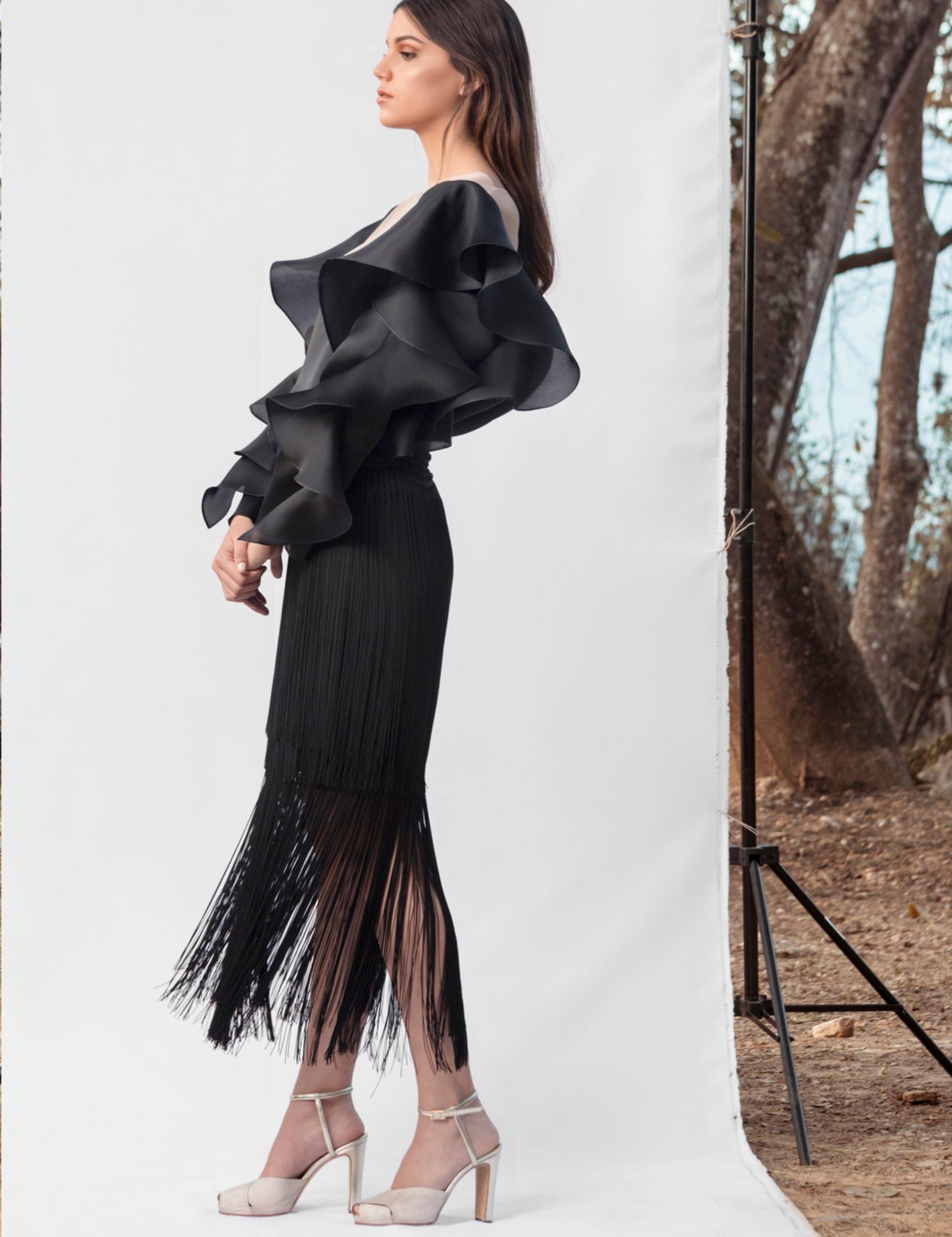 MIRAMAR SKIRT IN BLACK - No Pise La Grama Web