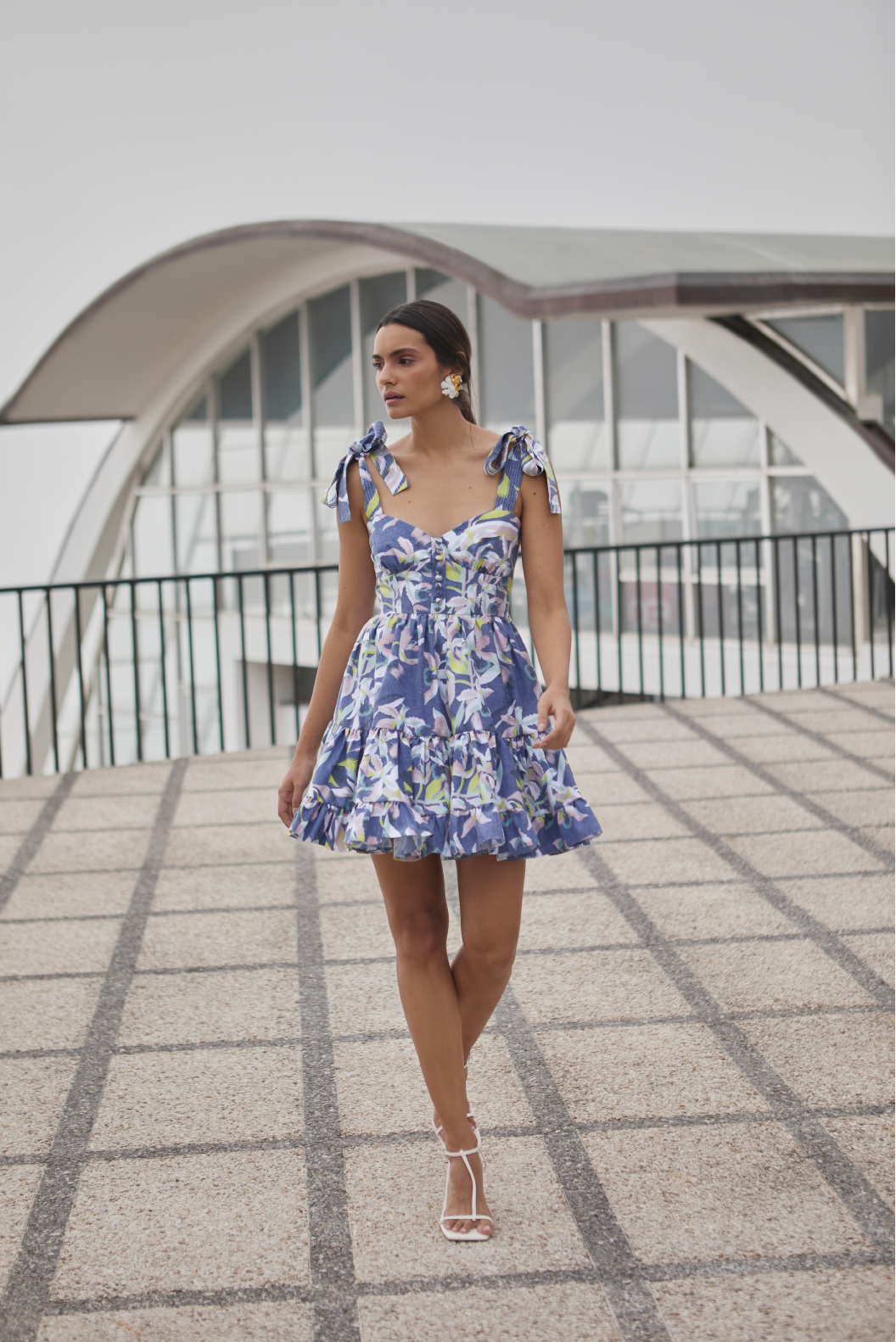 PAPELON DRESS IN ORQUIDEA AZUL PRINT - No Pise La Grama Web