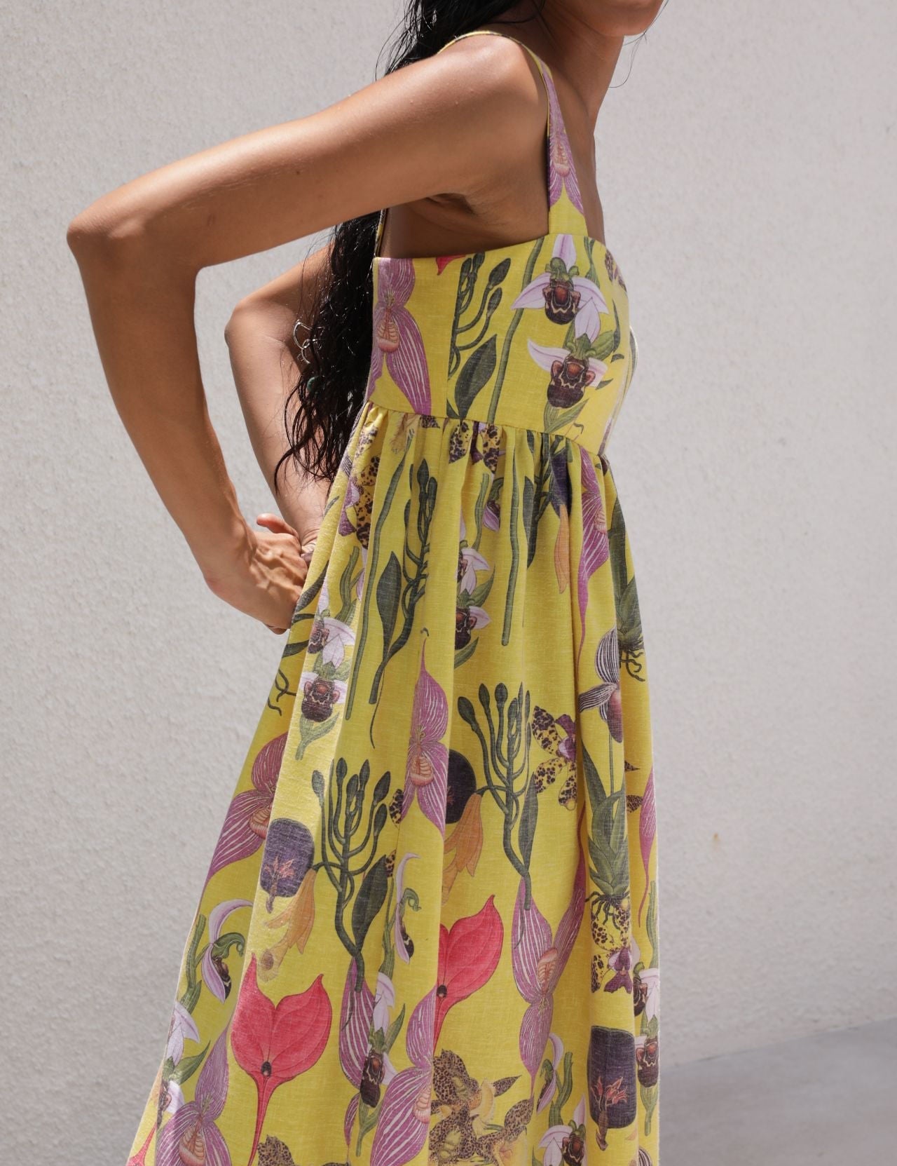 PALMAR MAXI DRESS IN BOTANICA YELLOW PRINT - No Pise La Grama Web