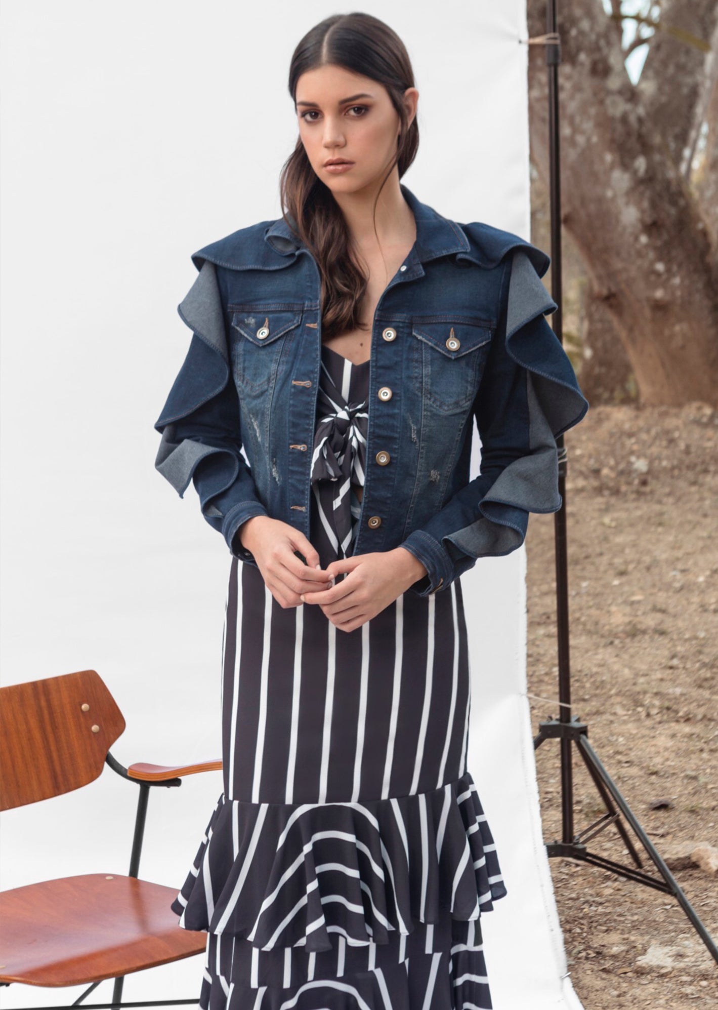 PICAFLOR DRESS IN BLACK AND WHITE STRIPES - No Pise La Grama Web