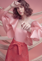 SOMBRITA SKIRT IN RED ORCHID PRINT - No Pise La Grama Web