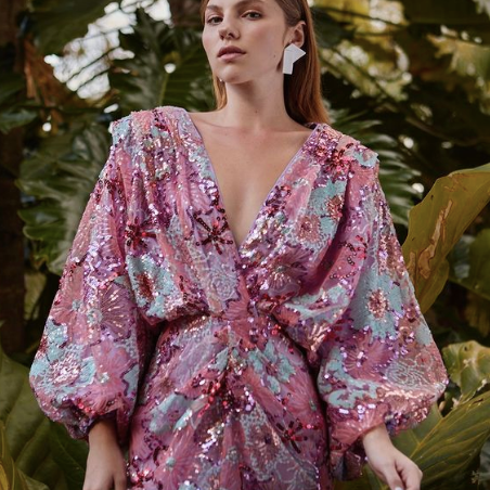 CAPIN MELAO DRESS IN THE SEQUENCE GARDEN PRINT - No Pise La Grama Web