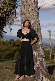 LUCIA TOP WITH SHORT SLEEVE IN BLACK - No Pise La Grama Web