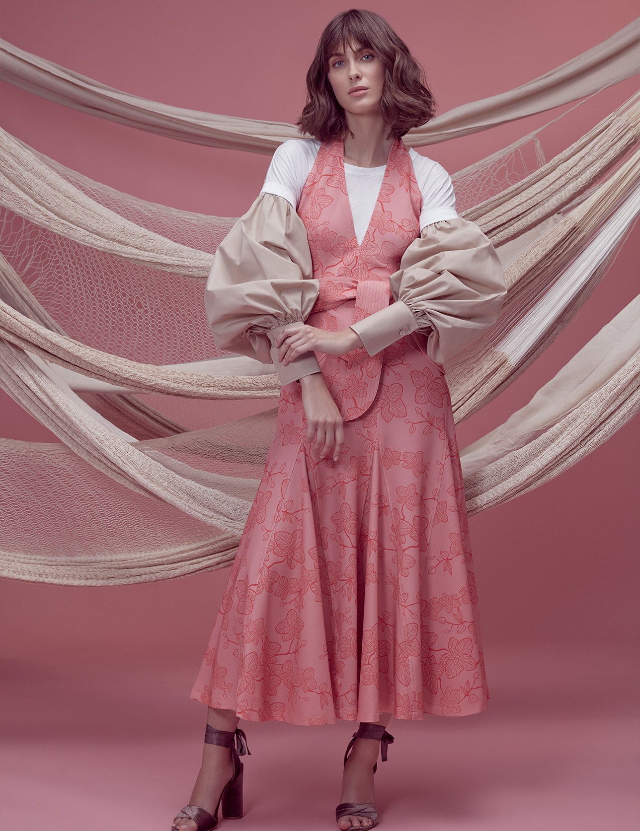 SOMBRITA DRESS IN PINK ORCHID PRINT - No Pise La Grama Web