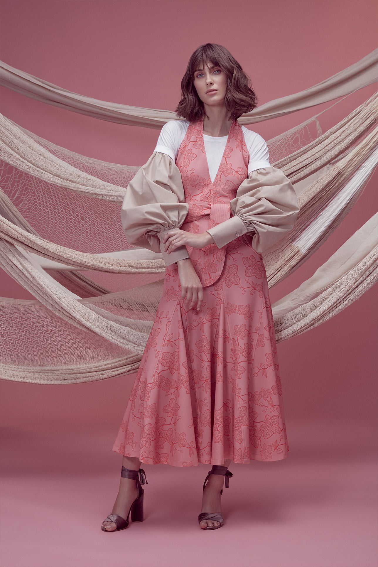 SOMBRITA DRESS IN PINK ORCHID PRINT - No Pise La Grama Web