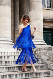 CASCADA DRESS IN COBALT BLUE - No Pise La Grama Web