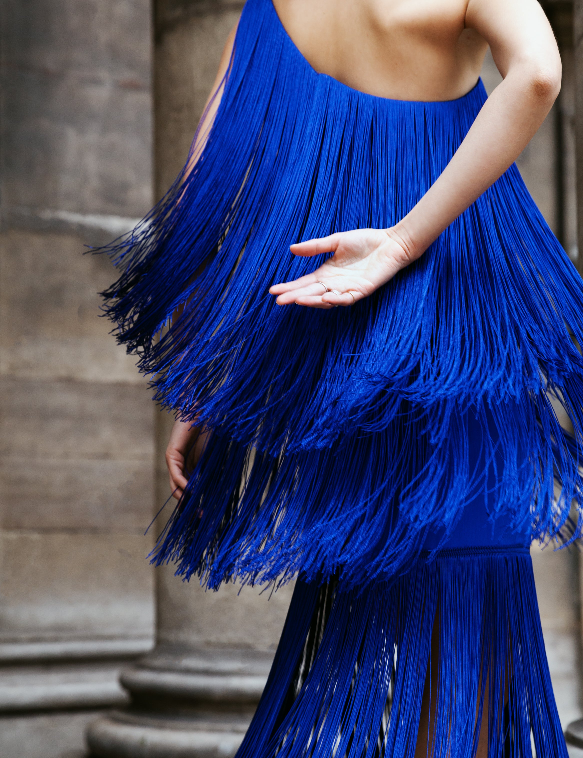 CASCADA DRESS IN COBALT BLUE - No Pise La Grama Web