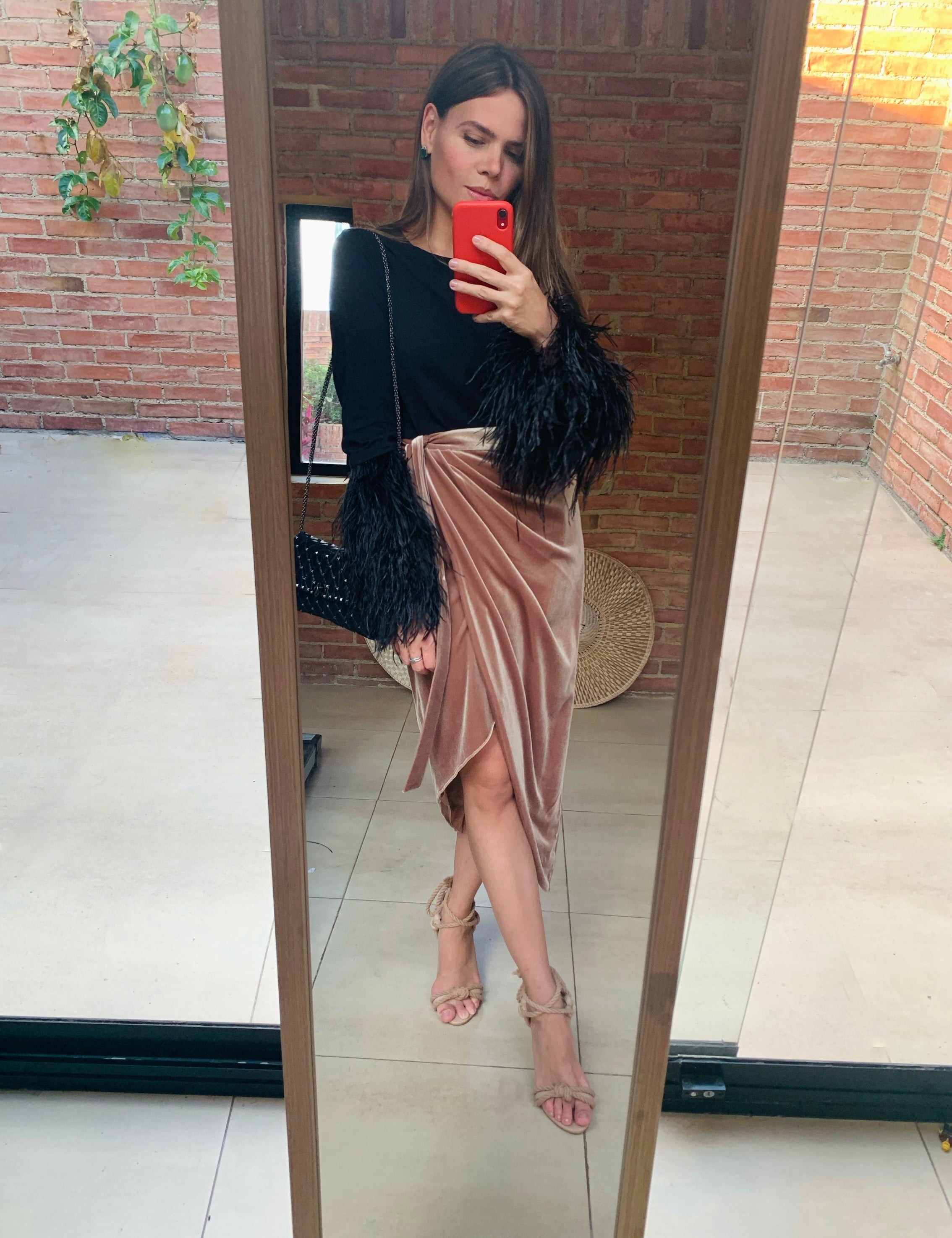 LUCIERNAGA SKIRT IN CARAMEL VELVET - No Pise La Grama Web